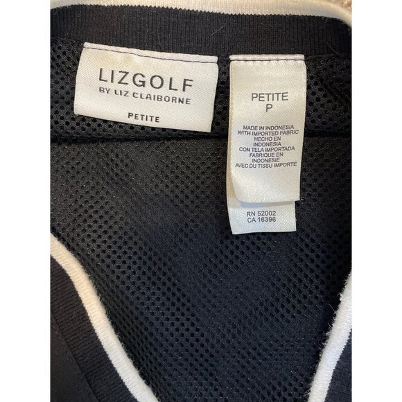 LizGolf Liz Claiborne Black V-Neck Pullover Top Sz SP - Picture 6 of 10